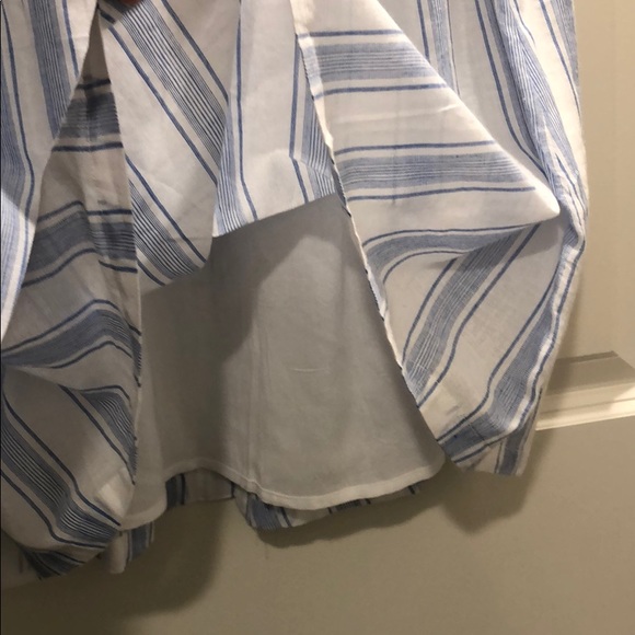 Blue and White Stripe Midi Skirt - Picture 4 of 5